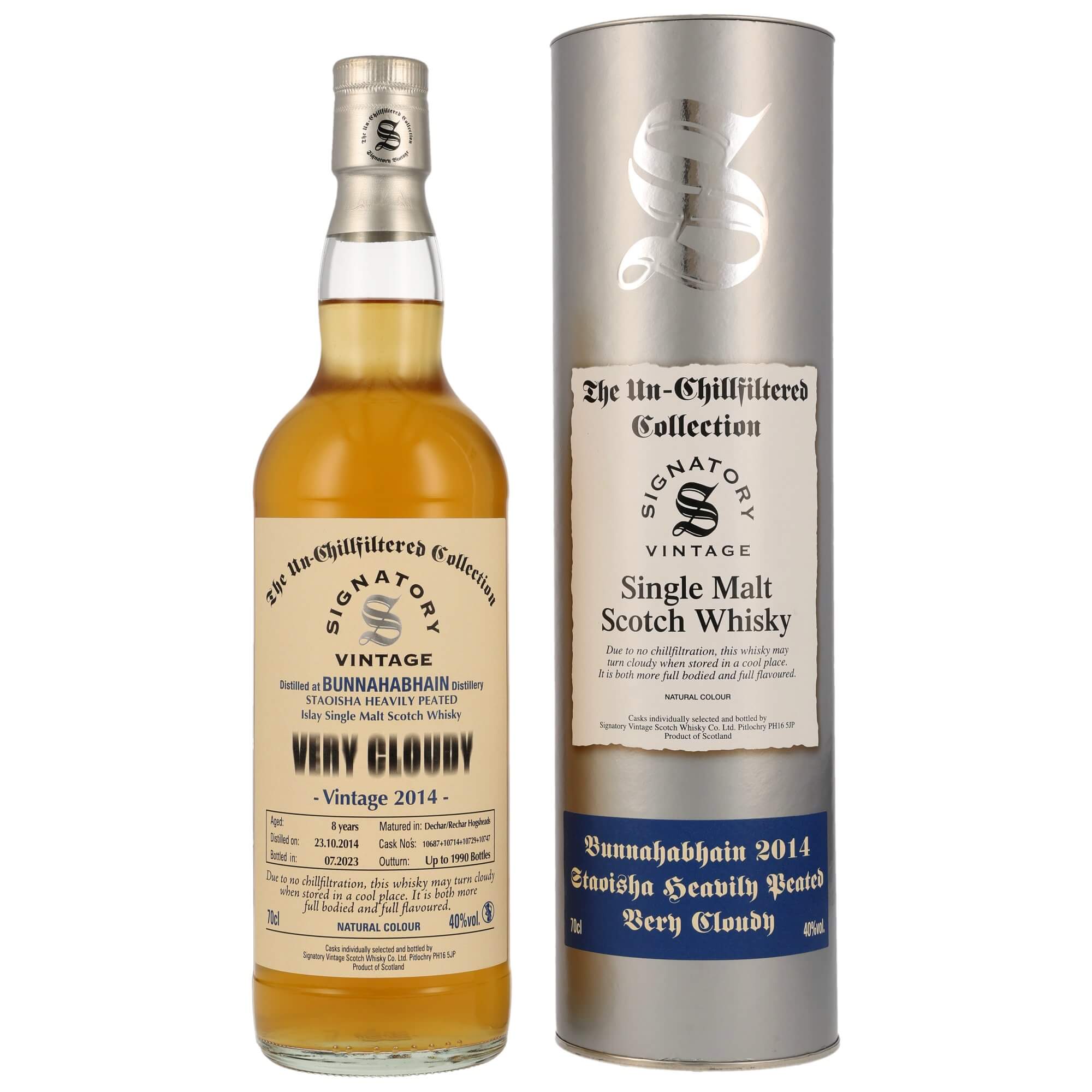 Bunnahabhain Staoisha Very Cloudy 8 Jahre 2014/2023 Peated Islay Whisky