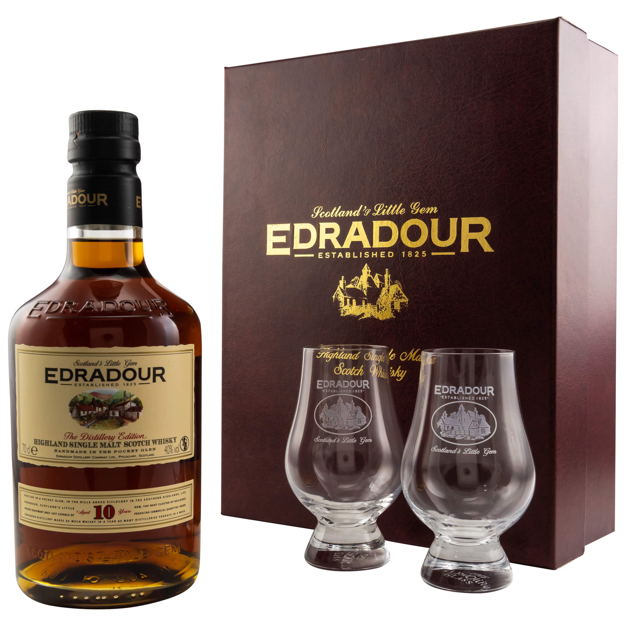 Edradour 10 Jahre Set inkl. zwei Glencairn Gläser