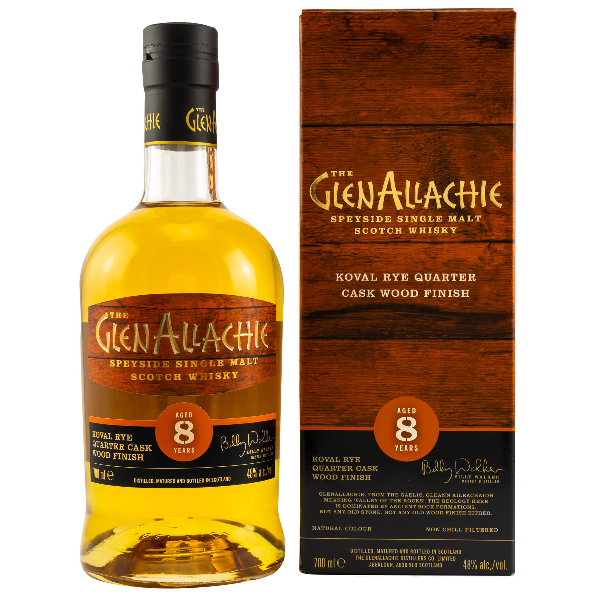 GlenAllachie 8 Jahre Koval Rye Quarter Cask Wood Finish