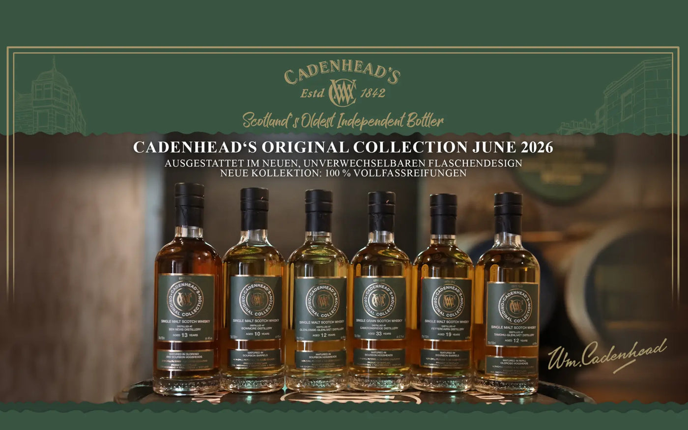 Cadenheads neues Flaschendesign Juni Collection 2026