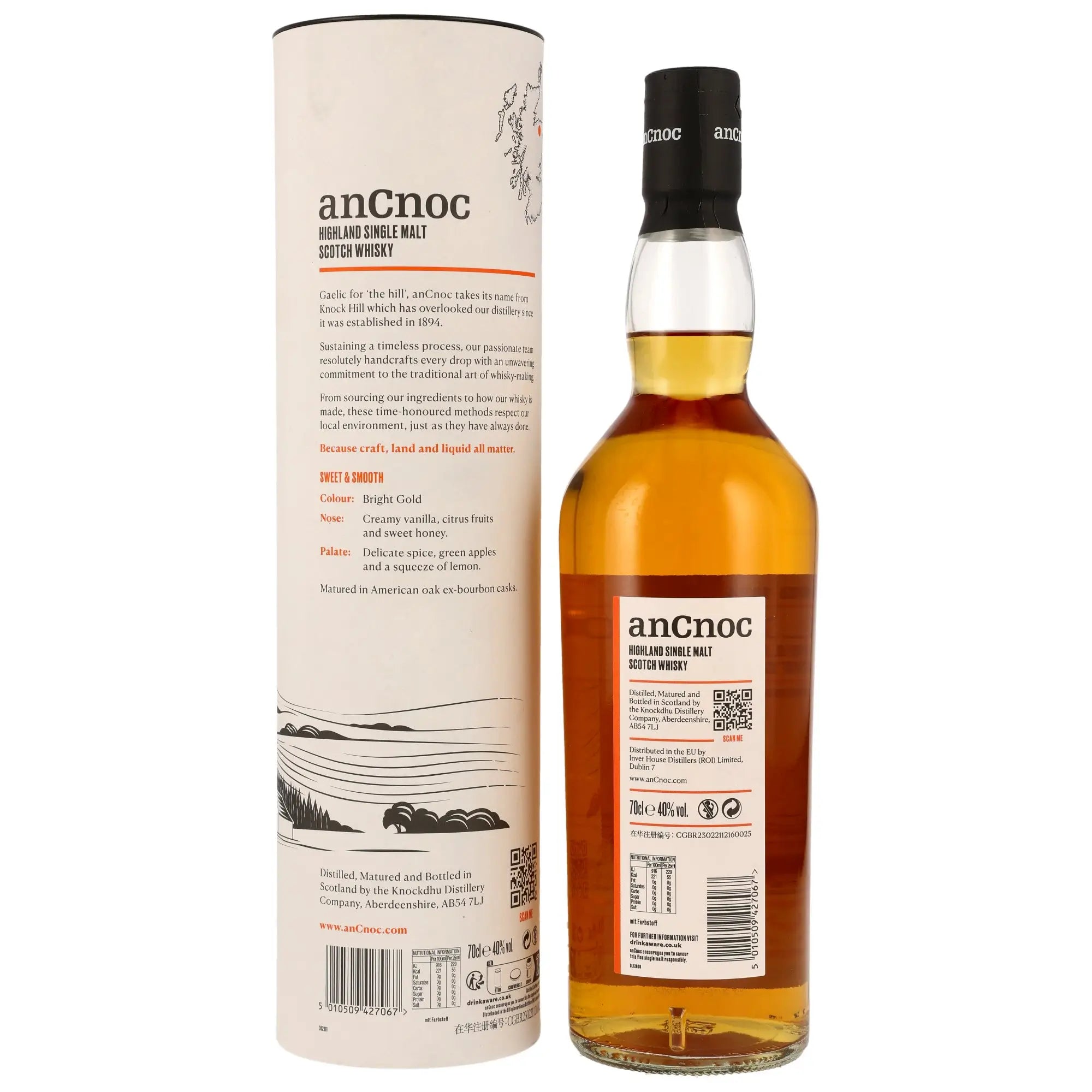 AnCnoc 12 Jahre Speyside Single Malt Scotch Whisky