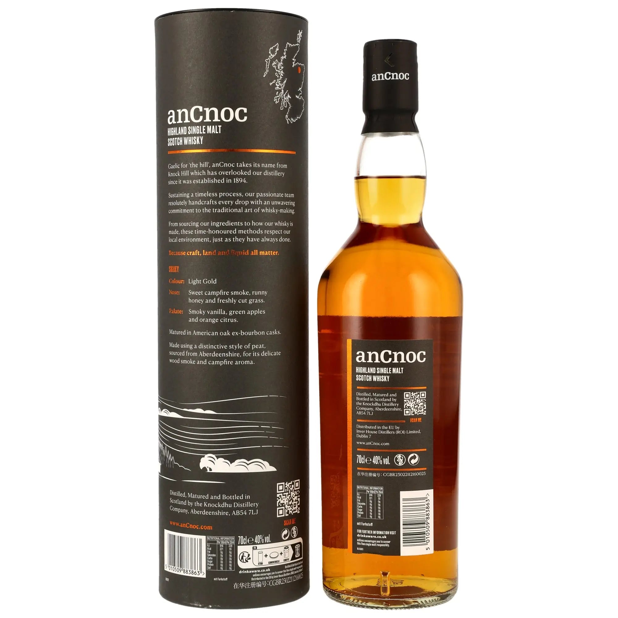 AnCnoc Smoky & Peated 10 Jahre Highland Whisky