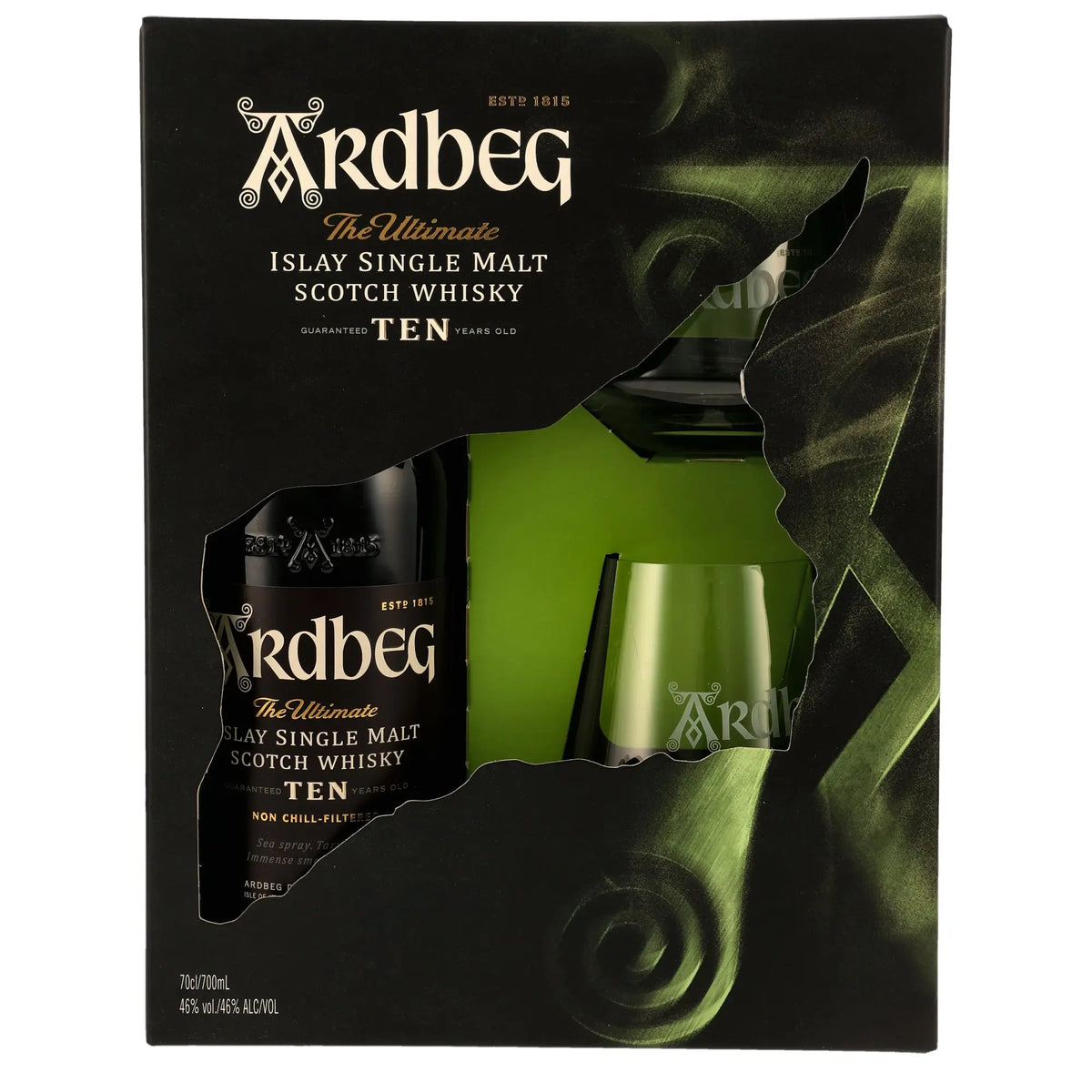 Ardbeg TEN 10 Jahre Geschenkset mit zwei Gläsern
