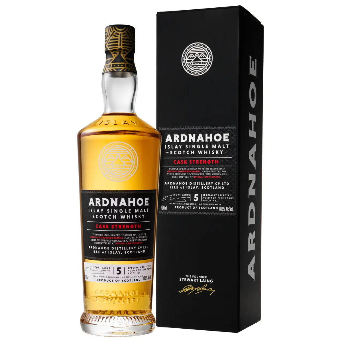Ardnahoe Cask Strength Islay Single Malt Scotch Whisky mit Verpackung