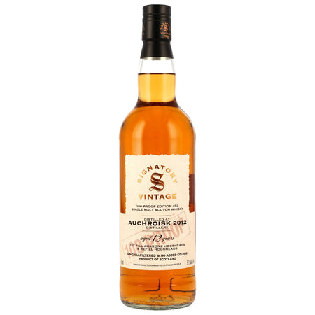 Vorderseite der Single Malt Whiskyflasche Auchroisk 100 Proof Edition #52 12 Jahre 2012/2025