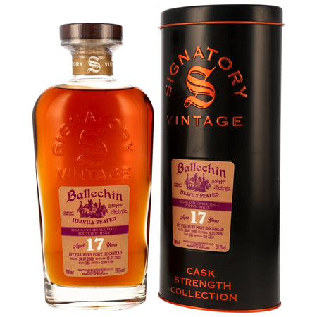 Ballechin Cask Strength Collection First Fill Ruby Port Cask 17 Jahre 2008/2026 Whisky von Signatory Vintage