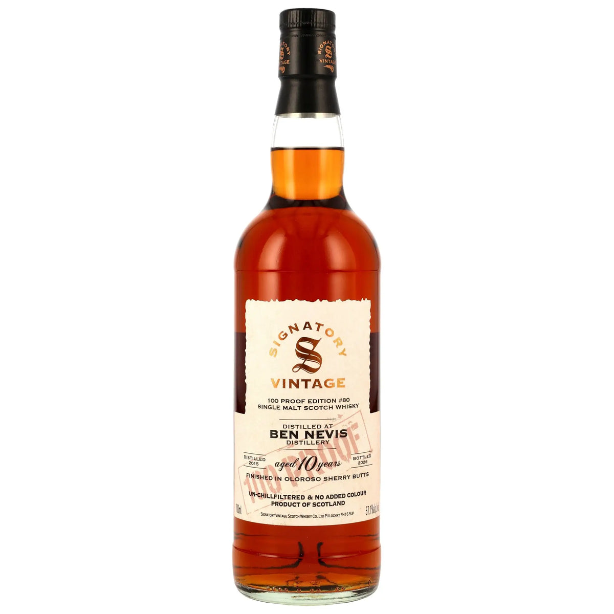 Ben Nevis 100 Proof Edition #80 10 Jahre 2015/2026 Highland Whisky von Signatory Vintage