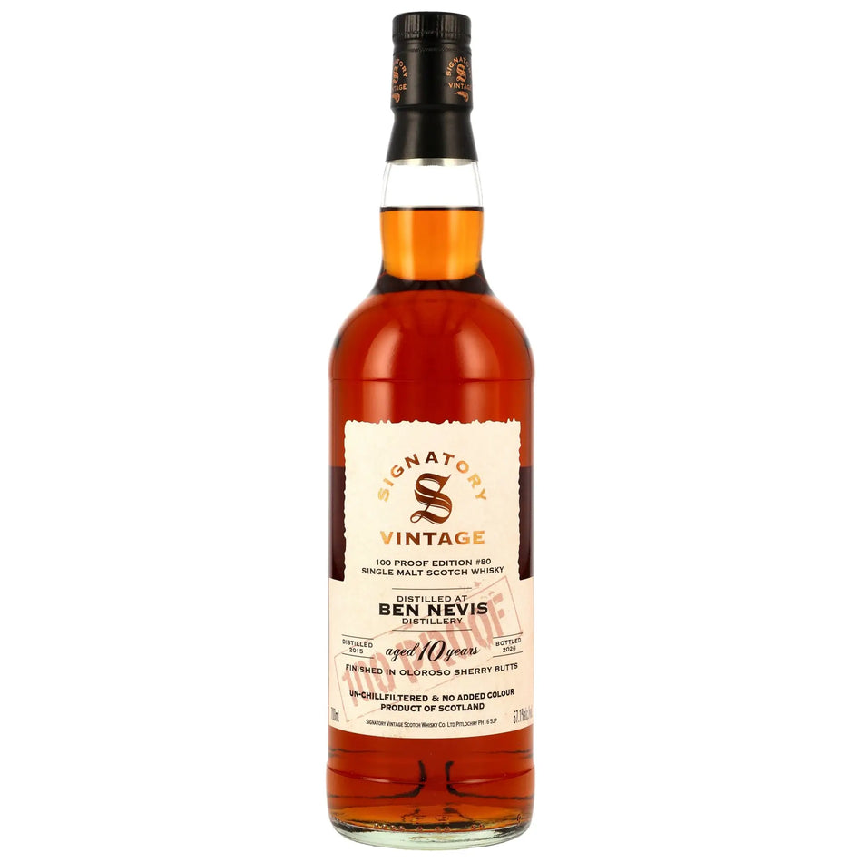 Ben Nevis 100 Proof Edition #80 10 Jahre 2015/2026 Highland Whisky von Signatory Vintage