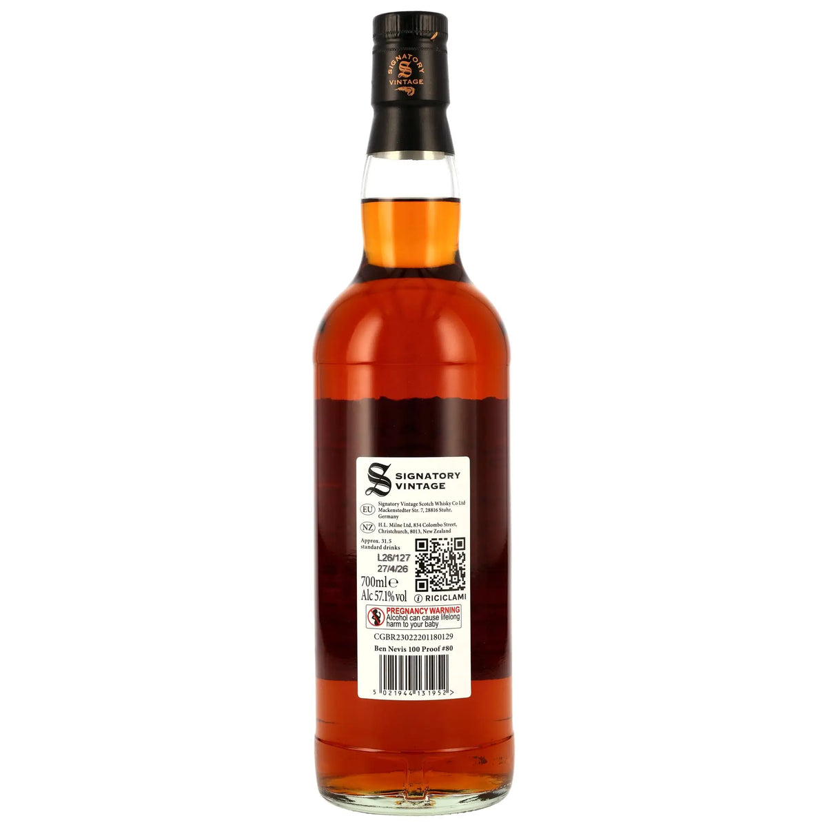 Ben Nevis 100 Proof Edition #80 10 Jahre 2015/2026 Highland Whisky von Signatory Vintage