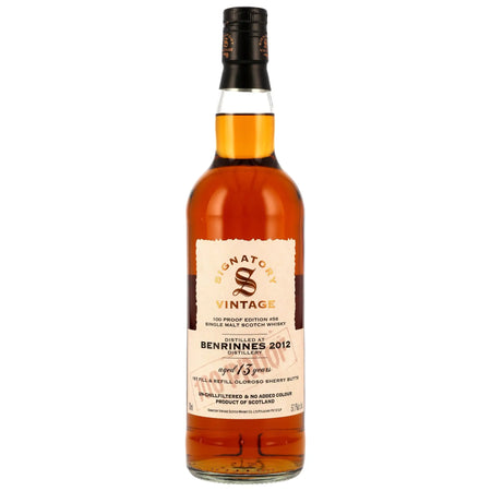 Vorderseite der Whiskyflasche Benrinnes 100 Proof Edition #56 13 Jahre 2012/2025 Single Malt Whisky