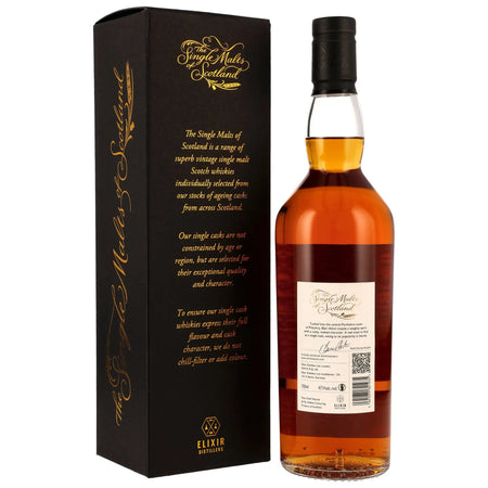 Rückseite der Flasche und Verpackung vom Blair Athol The Single Malts of Scotland 18 Jahre 2006/2025 Single Malt Scotch Whisky
