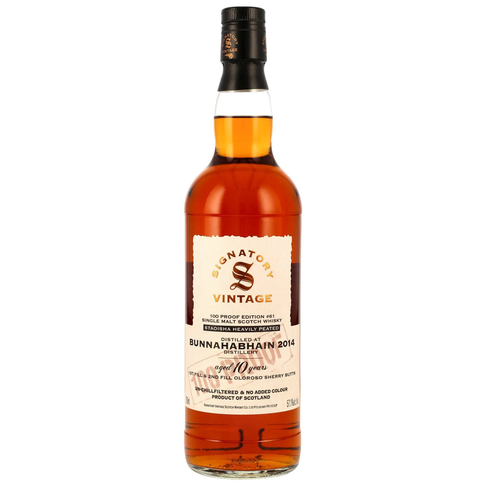 Vorderseite Bunnahabhain Staoisha 100 Proof Edition #61 10 Jahre 2014/2025 Islay Whisky