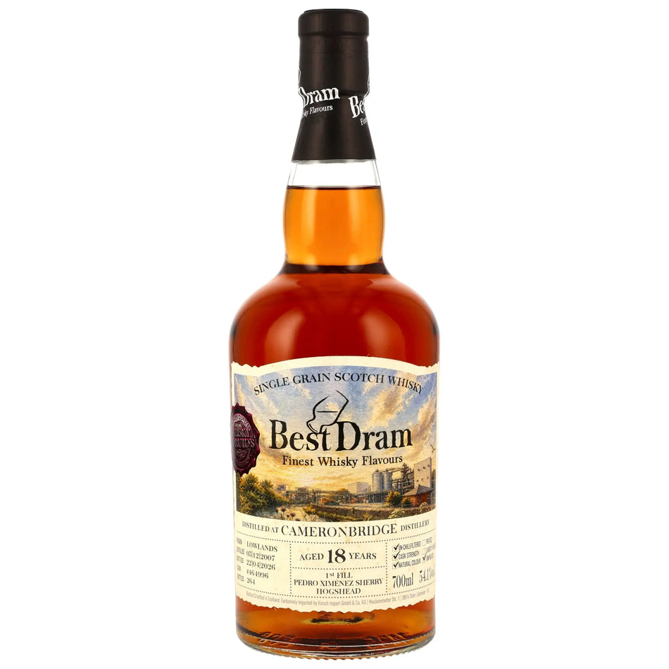Cameronbridge Best Dram 18 Jahre 2007/2026 Lowland Single Grain Whisky von Whisky Druid