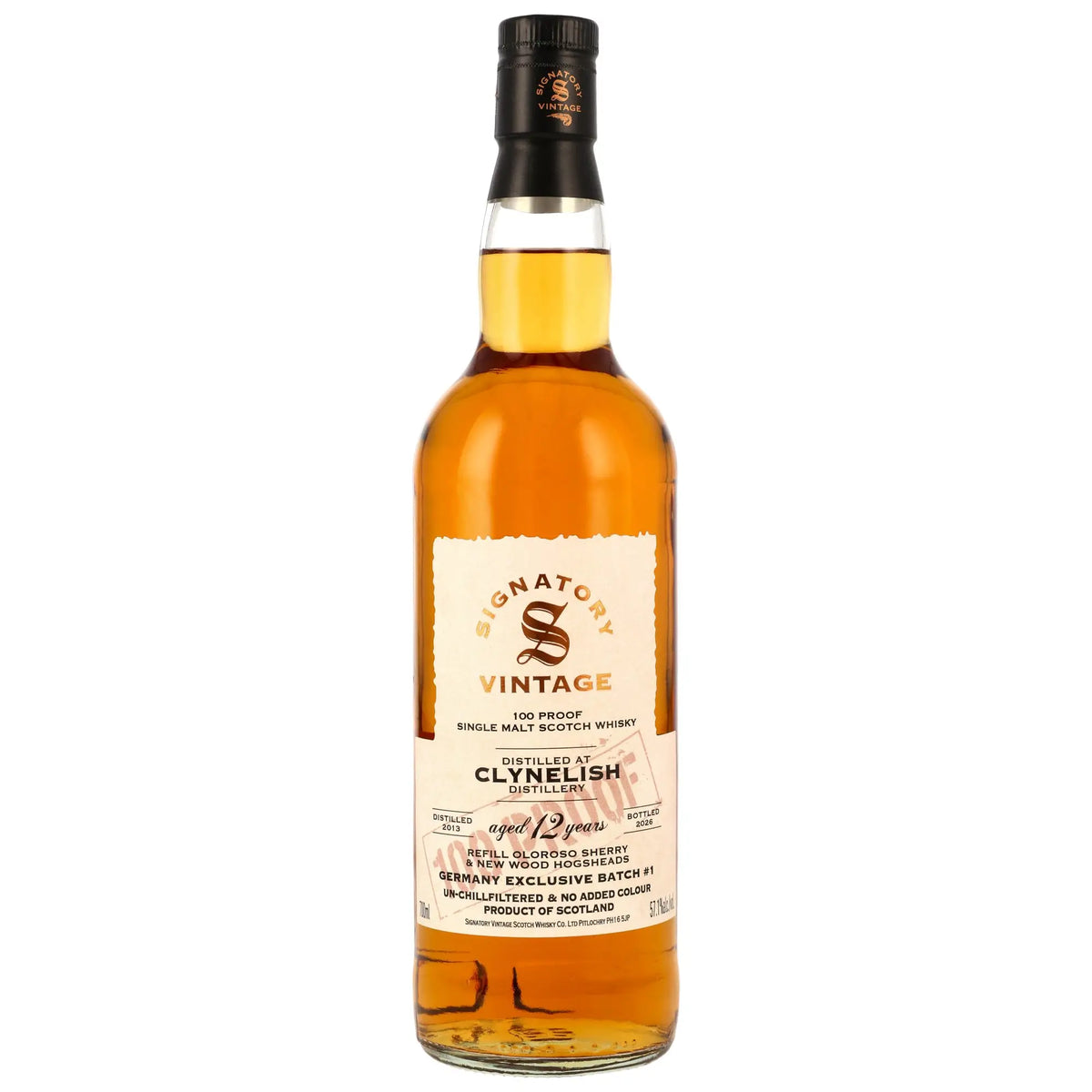 Clynelish 100 Proof Germany Exklusive #1 12 Jahre 2013/2026 Whisky von Signatory Vintage