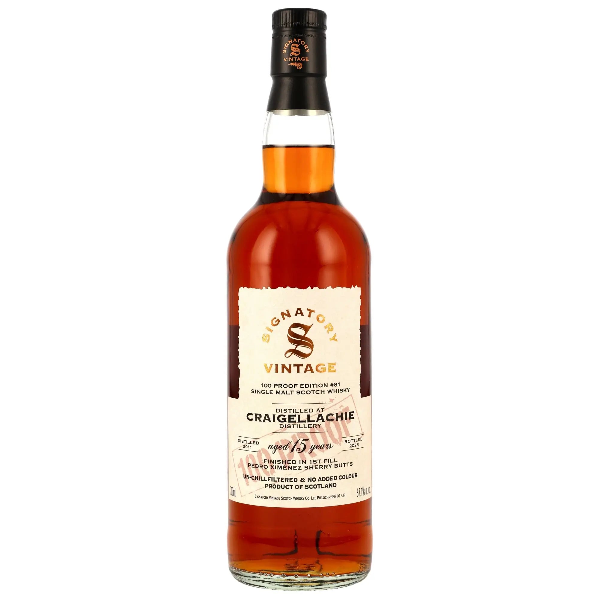 Craigellachie 100 Proof Edition #81 15 Jahre 2011/2026 Speyside Whisky von Signatory Vintage