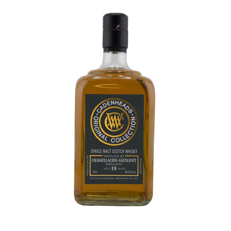 Vorderseite der Whiskyflasche Craigellachie Oloroso Sherry Cadenhead's Original Collection 18 Jahre