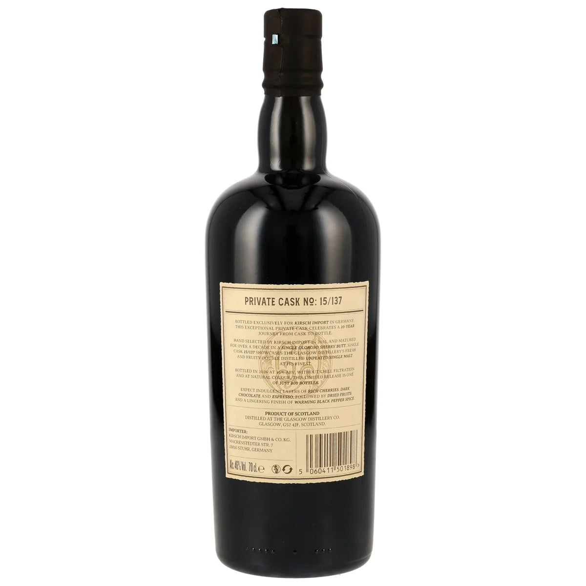 Glasgow Distillery Oloroso Sherry Butt 10 Jahre 2015/2026 Lowland Single Malt Scotch Whisky