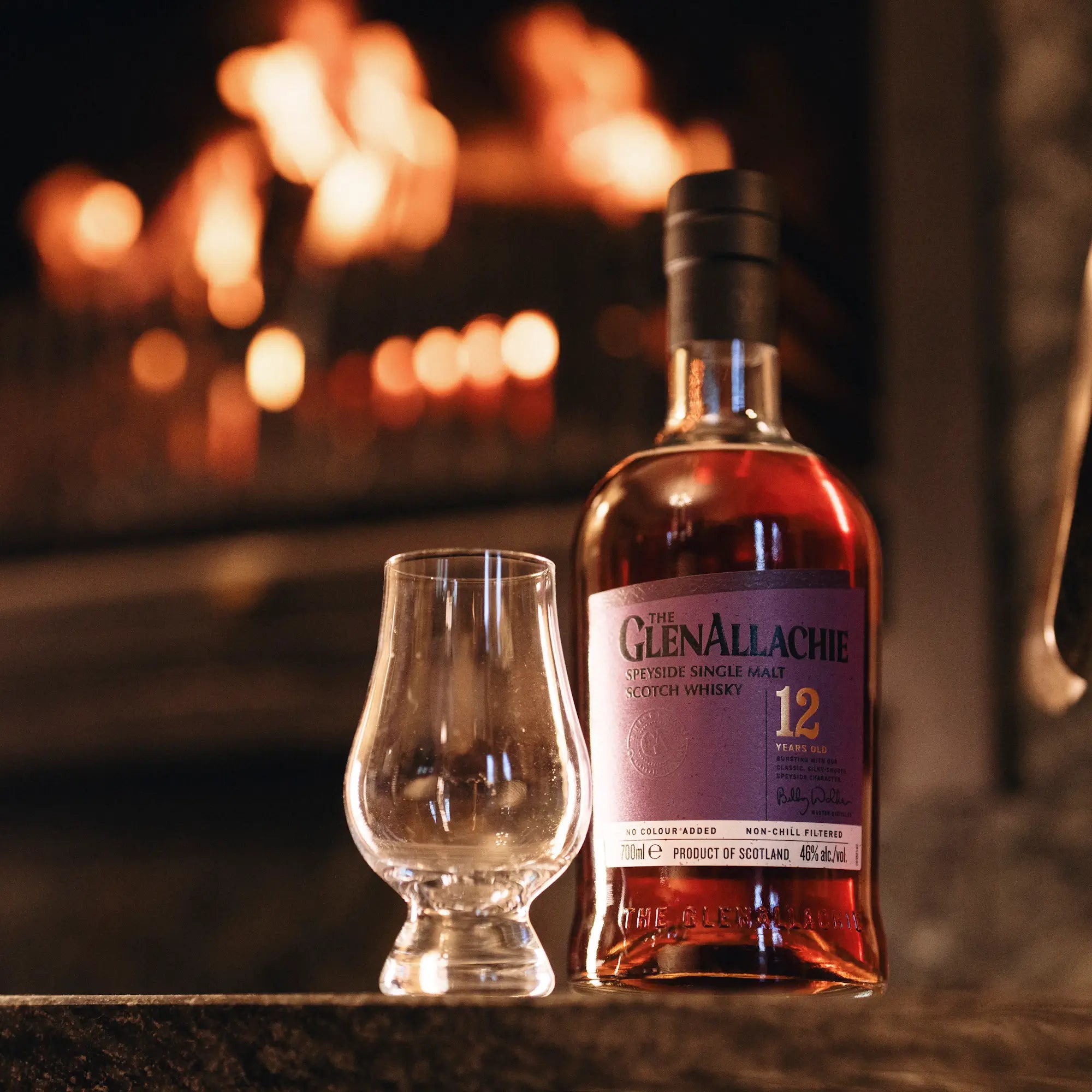 GlenAllachie 12 Jahre Speyside Single Malt Scotch Whisky mit Glas