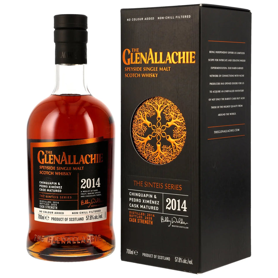 Vorderseite der Whiskyflasche GlenAllachie Sinteis Part I 