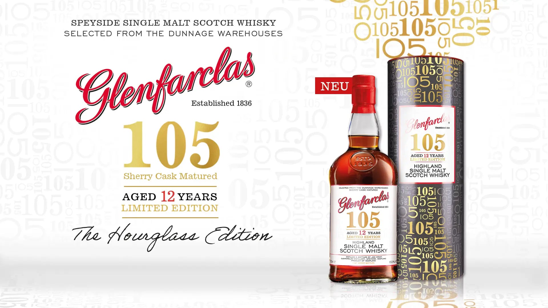 Glenfarclas 102 12 Jahre Whiskyflasche und Verpackung