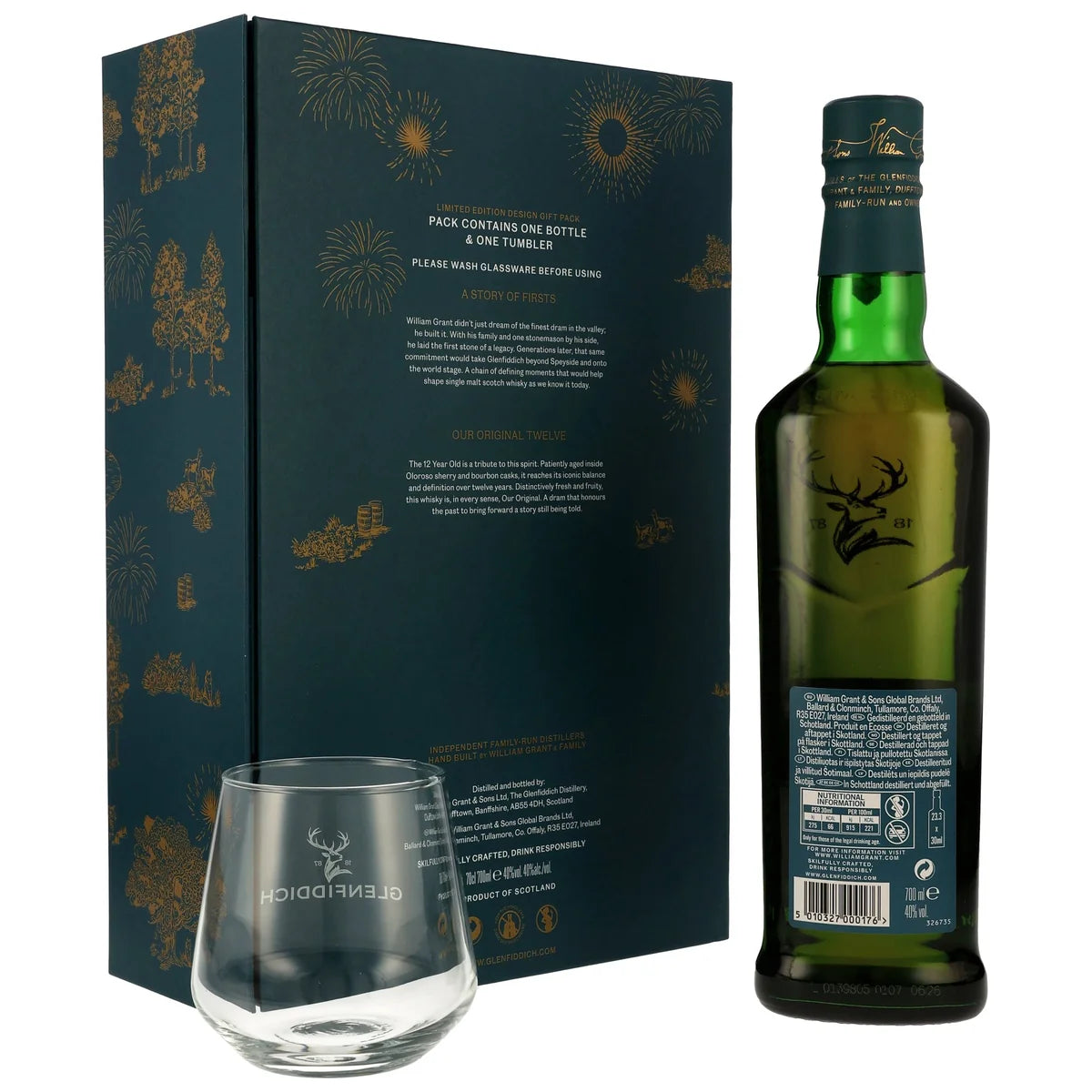 Glenfiddich 12 Jahre Limited Design Edition 2026 mit Tumbler Glas Single Malt Scotch Whisky