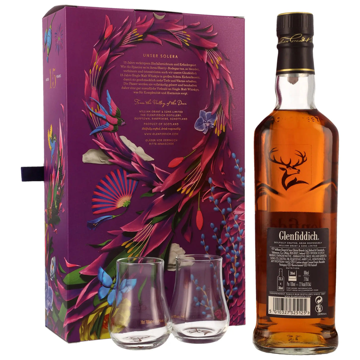 Glenfiddich Our Solera Fifteen 15 Jahre Limited Design Set Speyside Single Malt Scotch Whisky