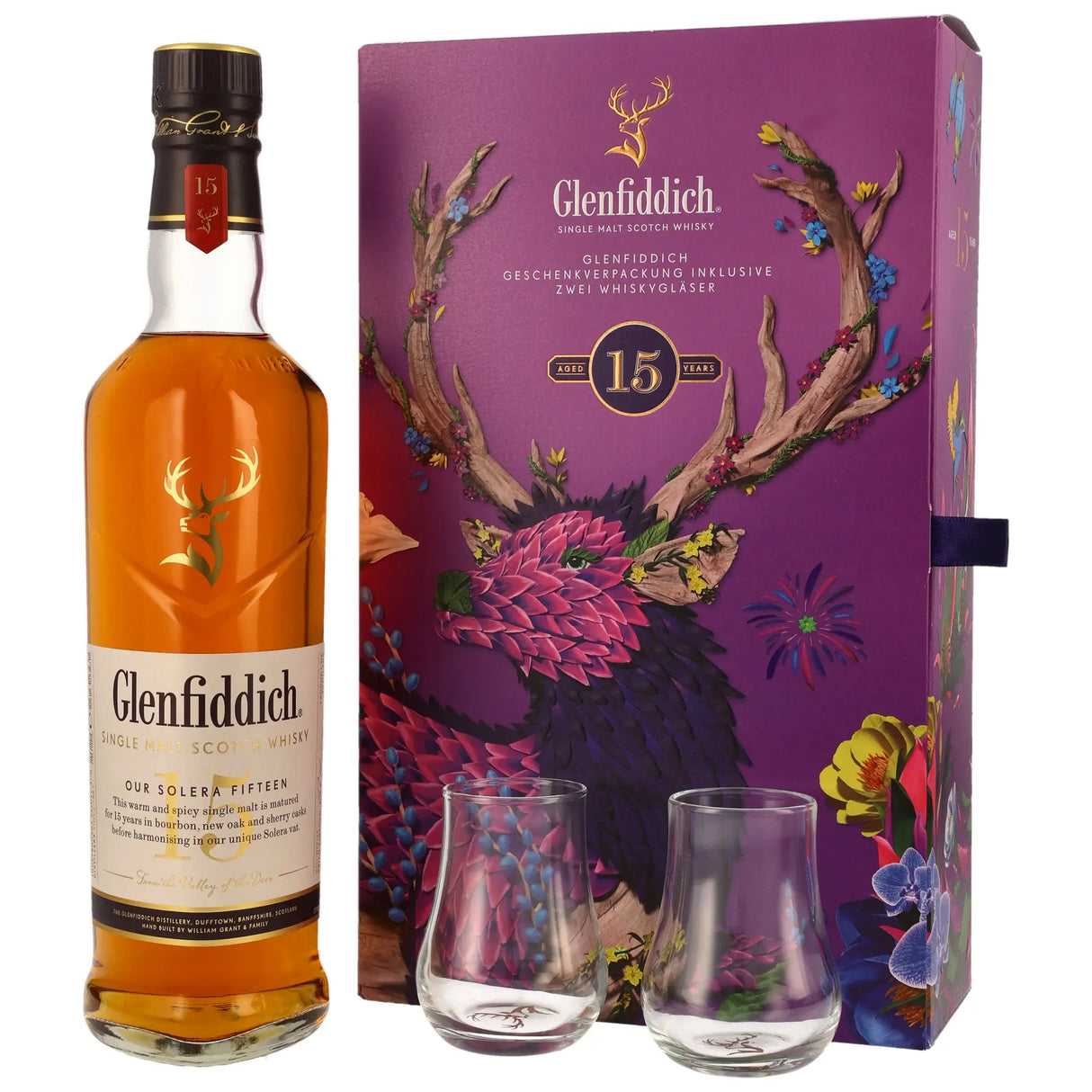 Glenfiddich Our Solera Fifteen 15 Jahre Limited Design Set Speyside Single Malt Scotch Whisky