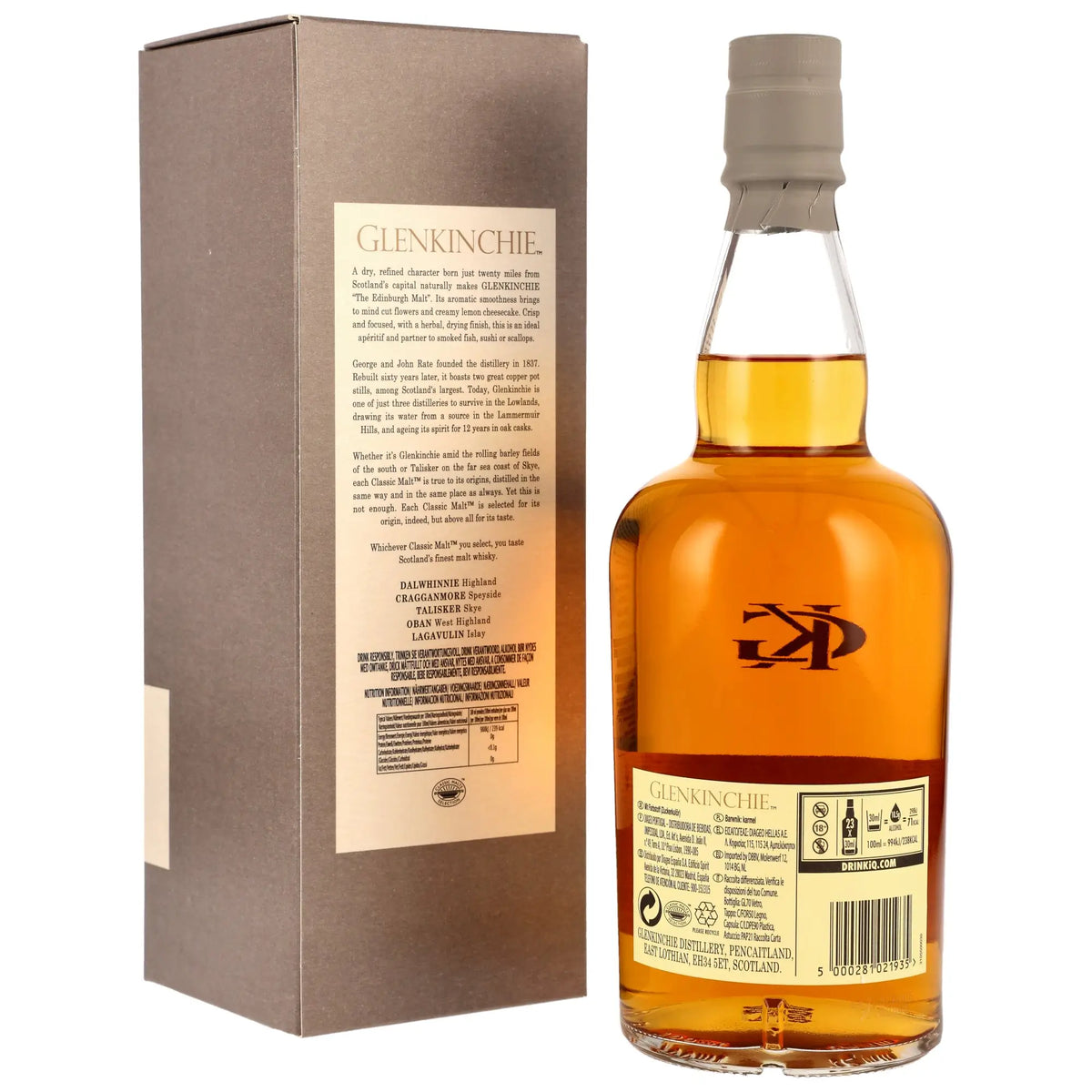 Glenkinchie 12 Jahre Lowland Single Malt Scotch Whisky mit Verpackung