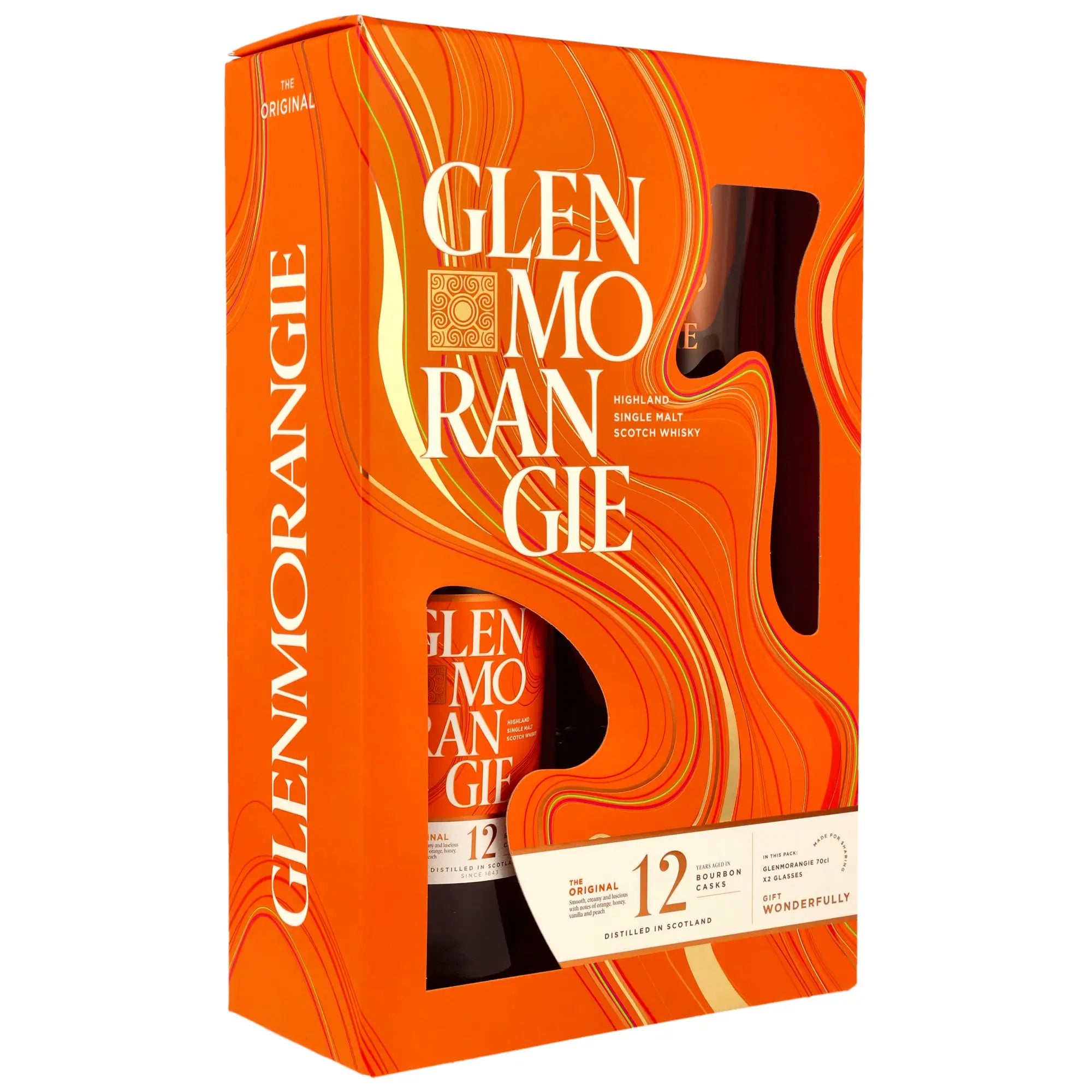 Glenmorangie The Original 12 Jahre mit 2 Glenmorangie Gläsern