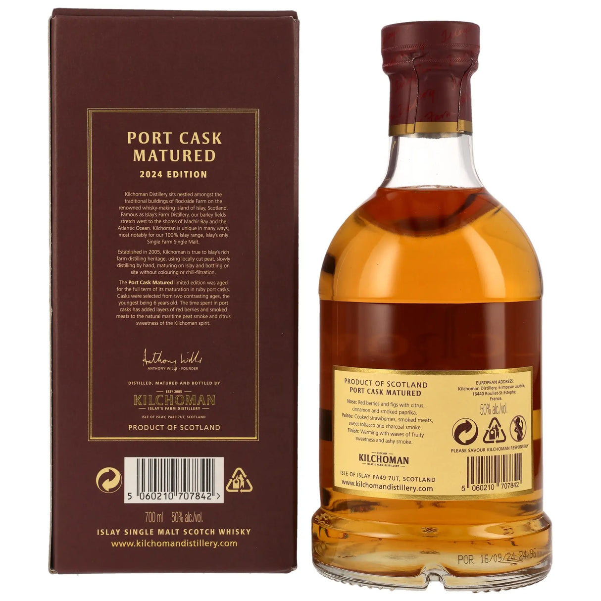 Kilchoman Port Cask Matured 2024 Edition Islay Single Malt Scotch Whisky