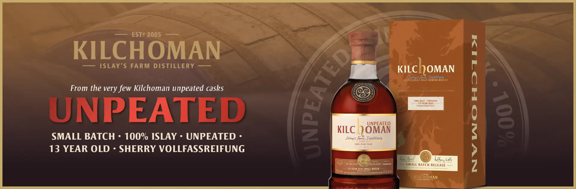 Kilchoman Unpeated 100% Islay Whisky Sherryfassreifung