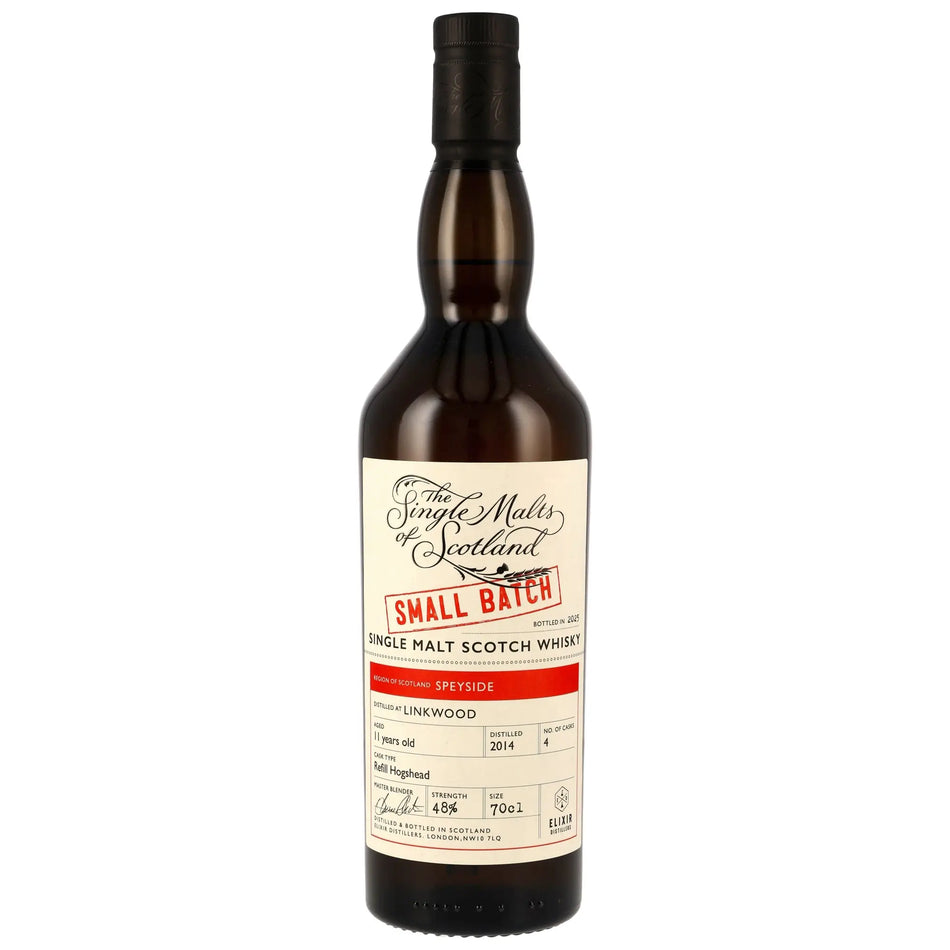 Vorderseite der Whiskyflasche Linkwood Small Batch 11 Jahre 2014/2025