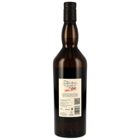 Rückseite der Whiskyflasche Linkwood Small Batch 11 Jahre 2014/2025