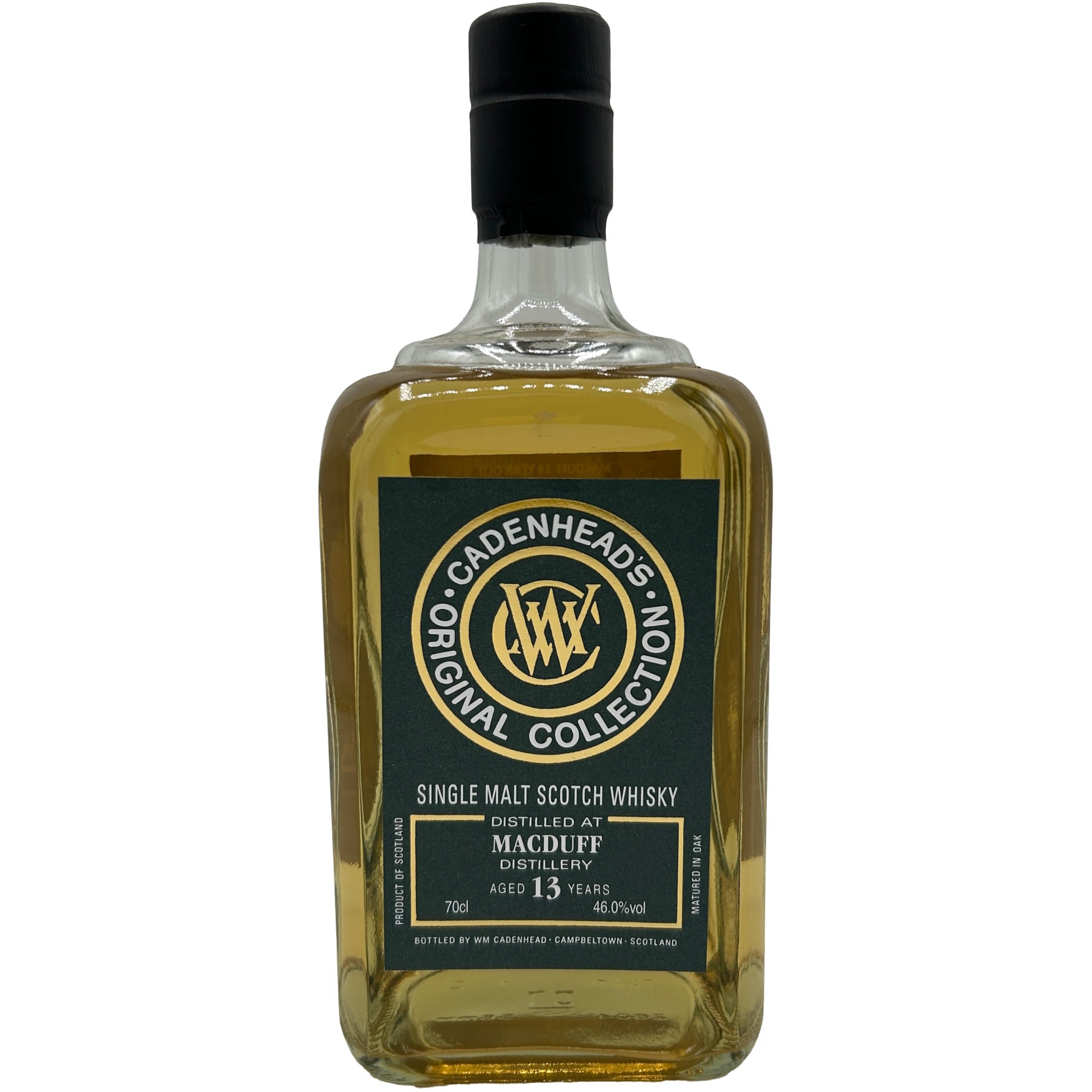 Vorderseite der Whiskyflasche Macduff Cadenhead's Original Collection 13 Jahre
