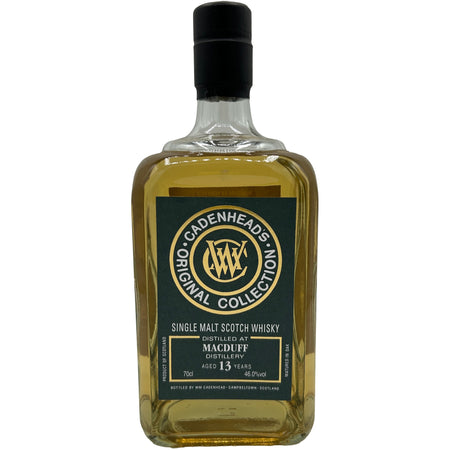 Vorderseite der Whiskyflasche Macduff Cadenhead's Original Collection 13 Jahre