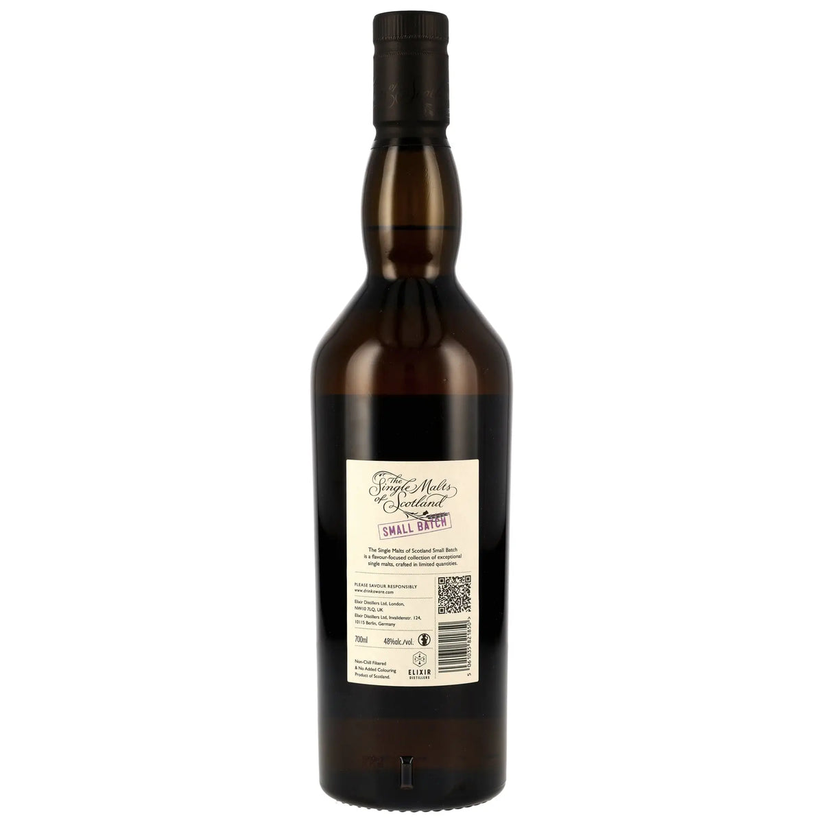 Rückseite der Whiskyflasche Macduff The Single Malts of Scotland Small Batch 11 Jahre 2014/2025