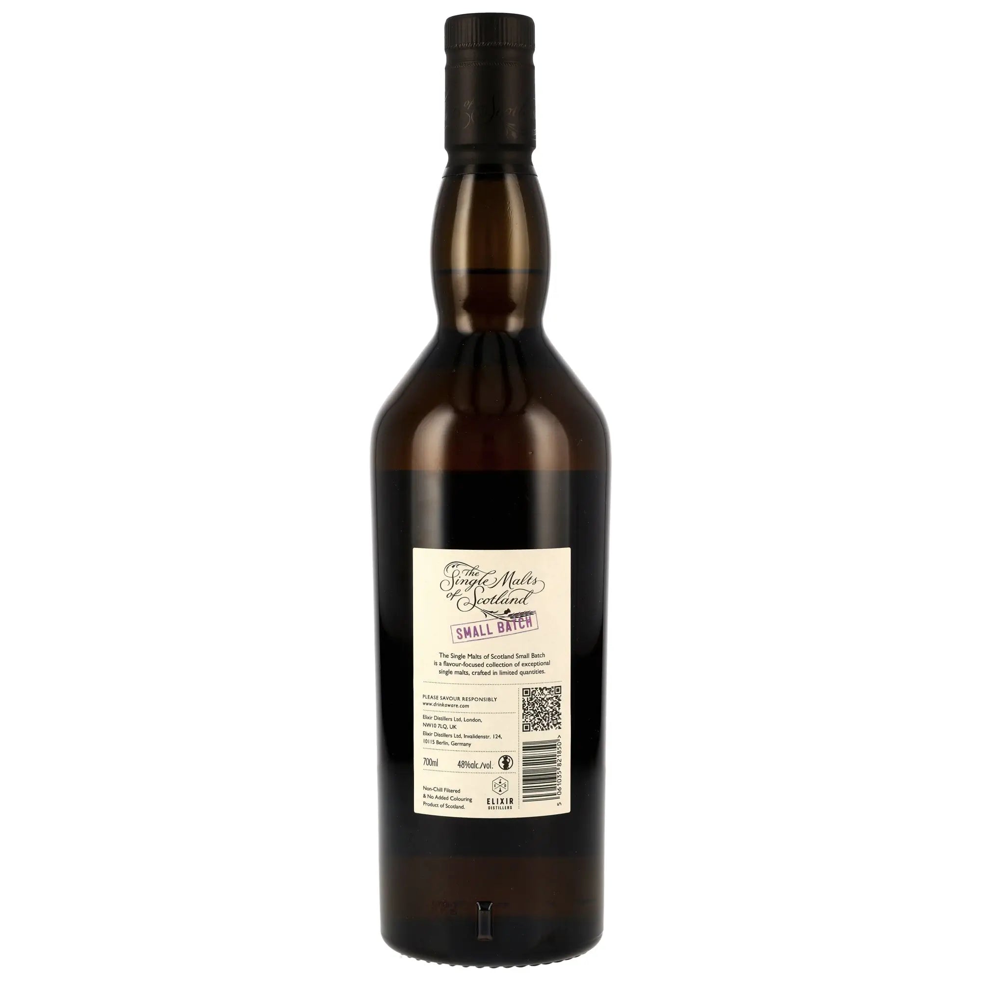 Rückseite der Whiskyflasche Macduff The Single Malts of Scotland Small Batch 11 Jahre 2014/2025