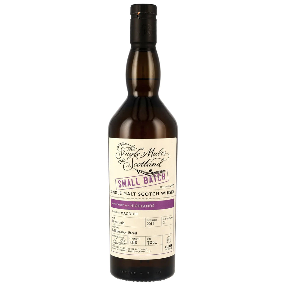 Vorderseite der Whiskyflasche Macduff The Single Malts of Scotland Small Batch 11 Jahre 2014/2025