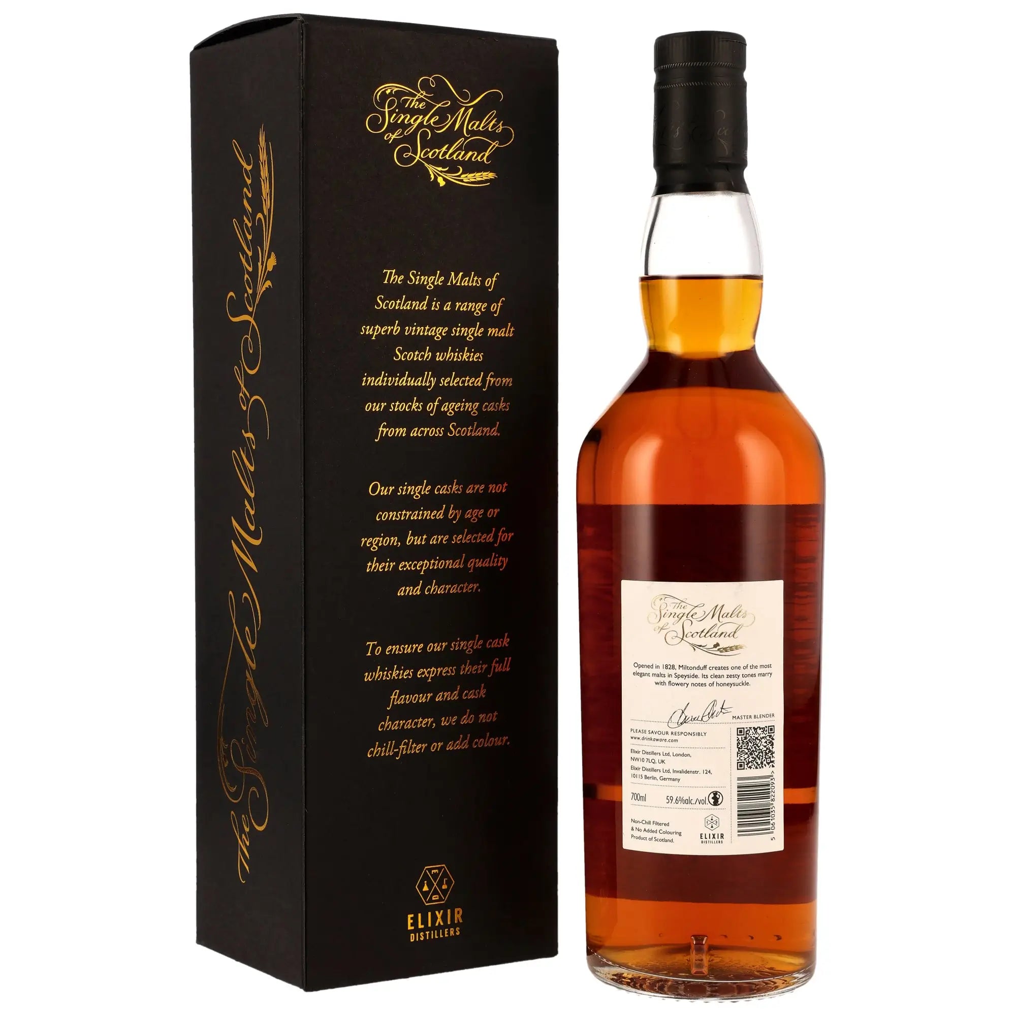 Rückseite der Flasche und Verpackung vom Blair Athol The Single Malts of Scotland 18 Jahre 2006/2025 Single Malt Scotch Whisky