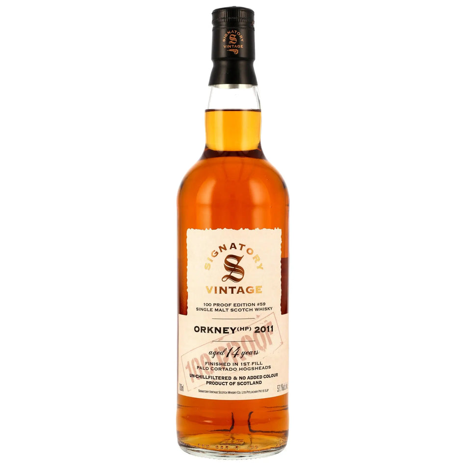 Vorderseite der Single Malt Whisyflasche Orkney (HP) 100 Proof Edition #59 14 Jahre 2011/2025