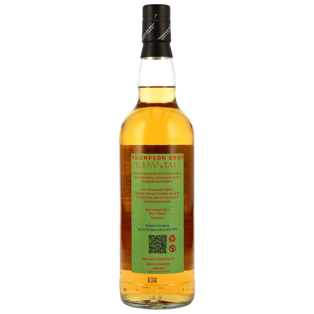 Highland Single Malt Whisky (Peated) Rum Casks Finish 12 Jahre vom unabhängigen Abfüller Thompson Bros.