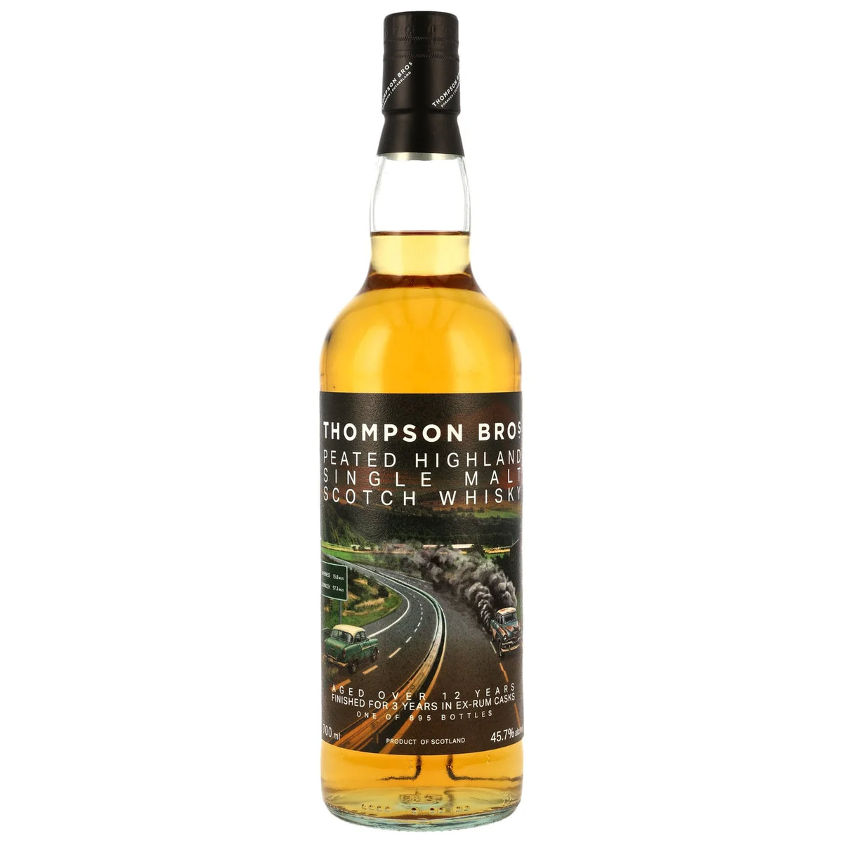 Highland Single Malt Whisky (Peated) Rum Casks Finish 12 Jahre vom unabhängigen Abfüller Thompson Bros.