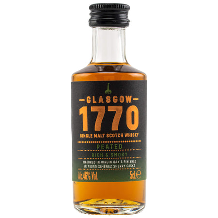 1770 Glasgow Peated Rich &amp; Smoky Miniatur Lowland Single Malt Scotch Whisky