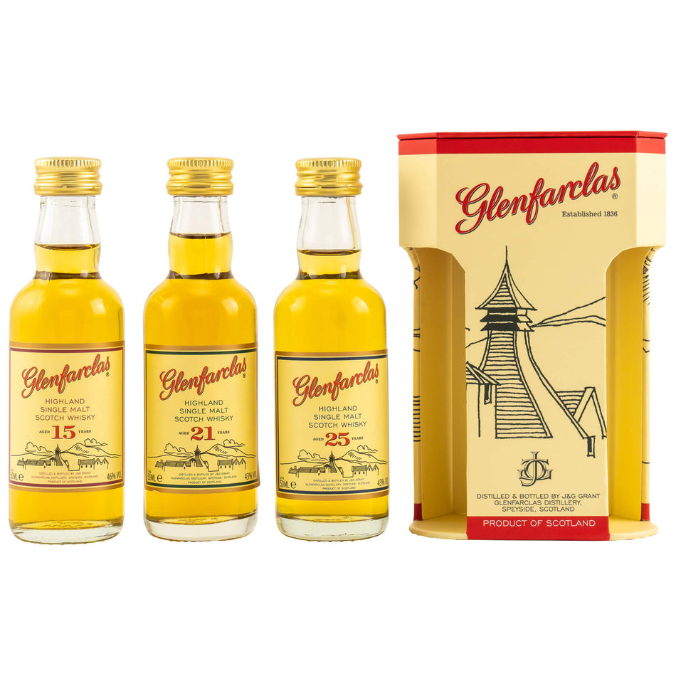 Glenfarclas Miniatursortiment 15/21/25 Single Malt Scotch Whisky