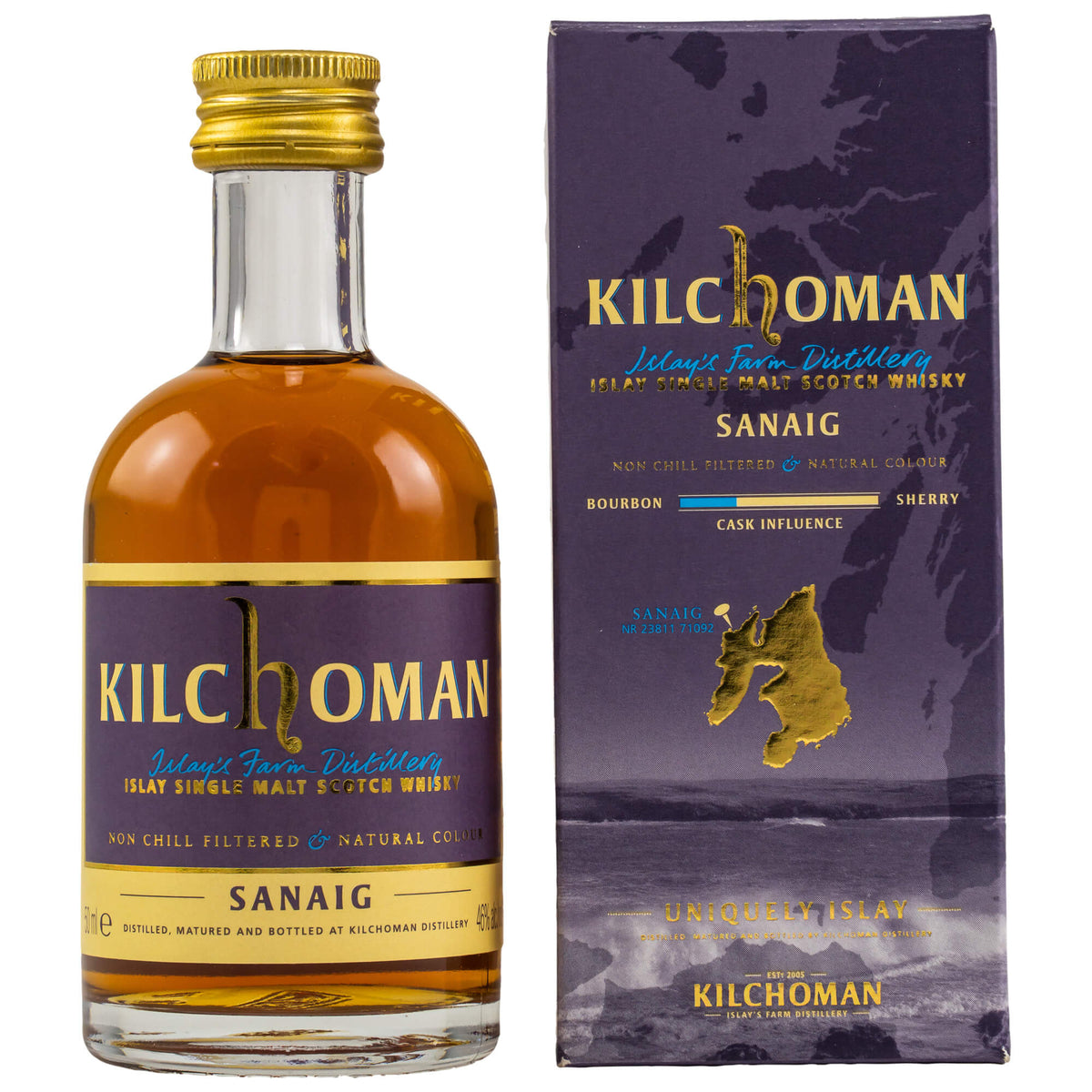 Kilchoman Sanaig Miniatur Islay Single Malt Scotch Whisky