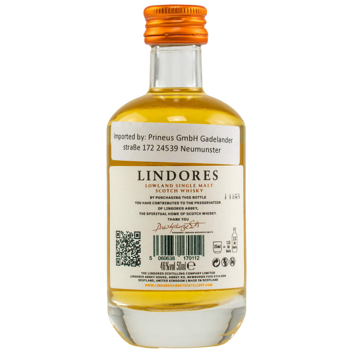 Lindores MCDXCIV 1494 Miniatur Lowland Single Malt Scotch Whisky